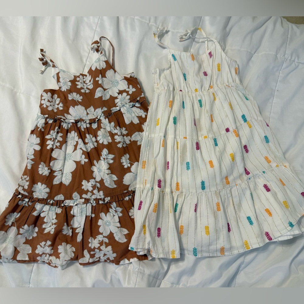 Floral and Pineapple Print Kids Dresses